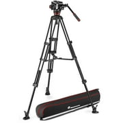 Manfrotto 504X Fluid Video Head with Aluminum Twin Leg Tripod and Mid-Level Spreader