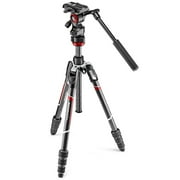 Manfrotto Befree Live 4-Section Carbon Fiber Video Tripod with Fluid Head, Black/Silver