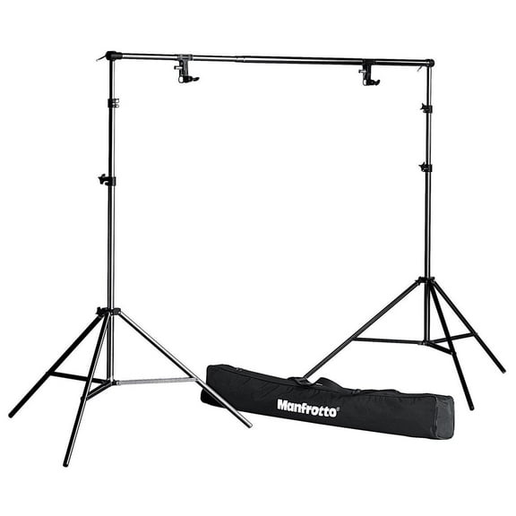 Manfrotto Black Free Standing Background Support System, with Crossbar & Stands