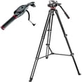 thumbnail image 1 of Manfrotto MVH502A 2-Section Aluminum Tripod with Fluid Head, Bundle with RC Standard Pan Bar Ex Remote Control, Black, 1 of 6
