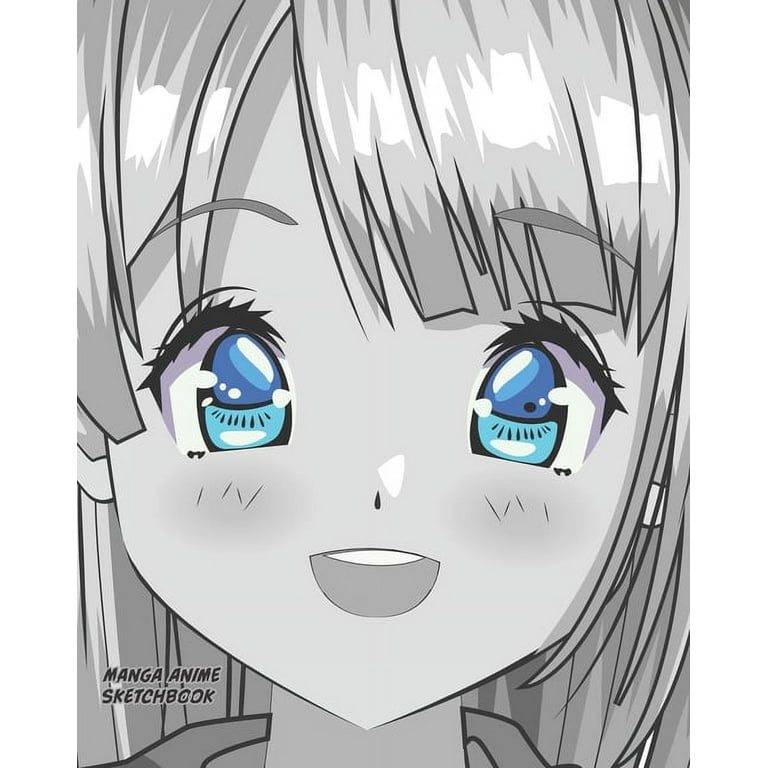 Manga Anime Sketch Book [8x10][140pages]: Artist Sketchbook for Sketching,  Drawing and Creative Doodling with manga anime cover, girl with blue eyes  (Paperback) 