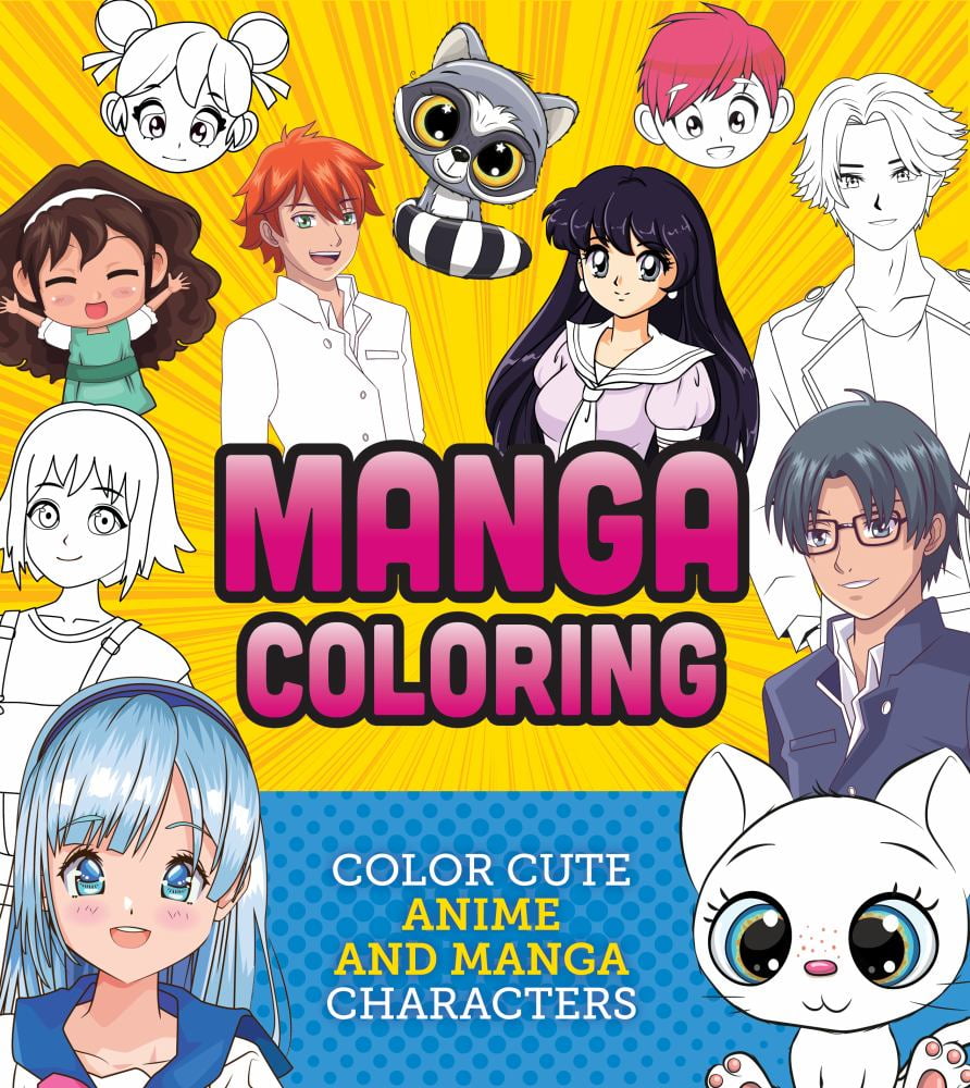 EDITORS OF CHARTWELL BOOK: Manga Coloring Book: Color Cute Anime and Manga Characters, 128 pages (Paperback)