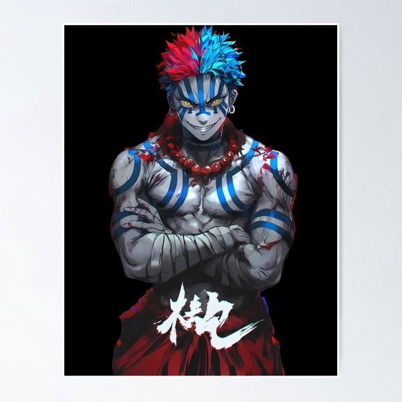 Manga Comic Pop Culture Graphic Grid Pattern Wall Decor Fan Room Art, Unframed Poster