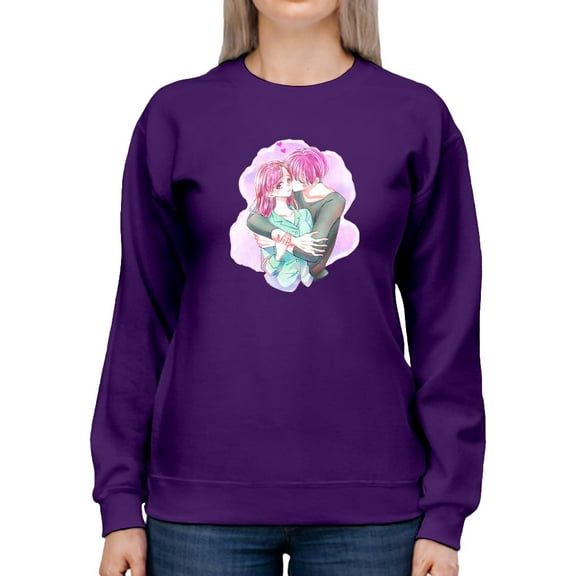 Manga Couple Shy Girlfriend Sweatshirt Women -Image by Shutterstock, Female 4X-Large