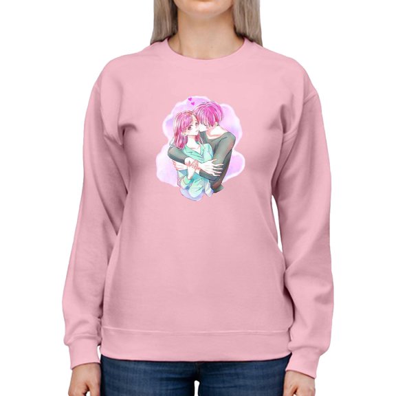 Manga Couple Shy Girlfriend Sweatshirt Women -Image by Shutterstock, Female Medium