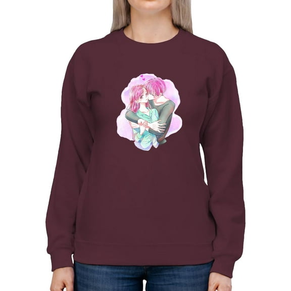 Manga Couple Shy Girlfriend Sweatshirt Women -Image by Shutterstock, Female x-Large