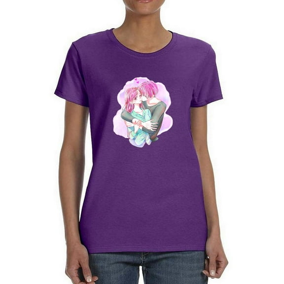 Manga Couple Shy Girlfriend T-Shirt Women -Image by Shutterstock, Female x-Large