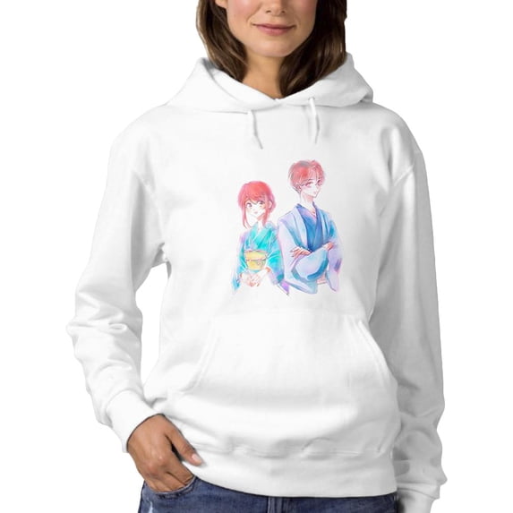 Manga Couple Yukata Kimono Hoodie Women -Image by Shutterstock, Female Large