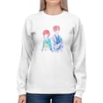 thumbnail image 1 of Manga Couple Yukata Kimono Sweatshirt Women -Image by Shutterstock, Female Large, 1 of 4