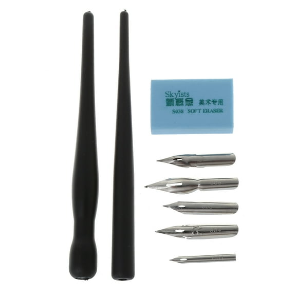 Manga Dip Pen Holder Set Drawing Painting Tools Kit + 5 Nibs