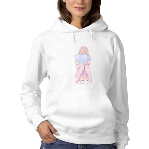 Manga Girl Daydream Pillow Hoodie Women -Image by Shutterstock, Female XX-Large
