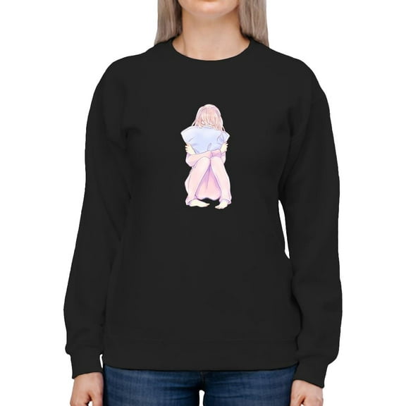 Manga Girl Daydream Pillow Sweatshirt Women -Image by Shutterstock, Female 4X-Large
