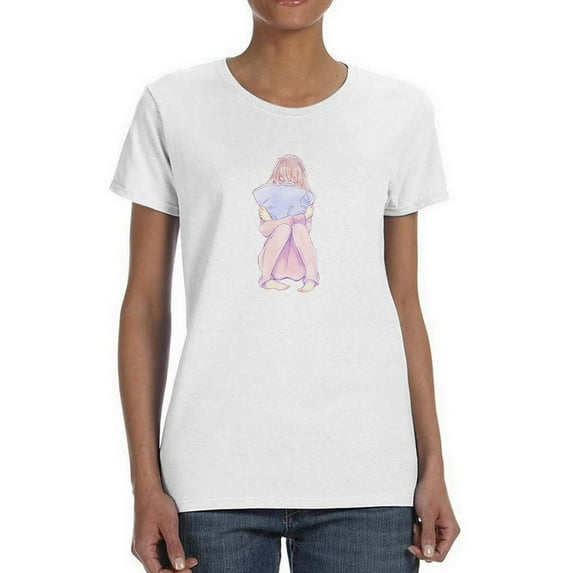 Manga Girl Daydream Pillow T-Shirt Women -Image by Shutterstock, Female XX-Large