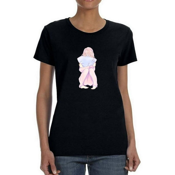 Manga Girl Daydream Pillow T-Shirt Women -Image by Shutterstock, Female XX-Large