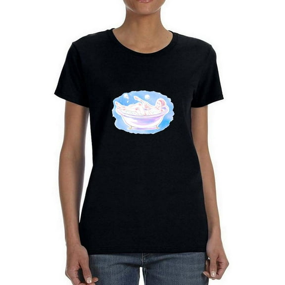 Manga Girl In Bathtub T-Shirt Women -Image by Shutterstock, Female 3X-Large