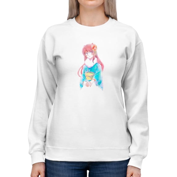 Manga Girl W Kimono Sweatshirt Women -Image by Shutterstock, Female XX-Large