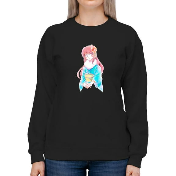 Manga Girl W Kimono Sweatshirt Women -Image by Shutterstock, Female x-Large
