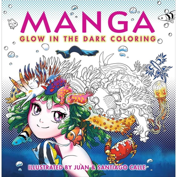 Manga Glow in the Dark Coloring, 96 pages (Paperback)
