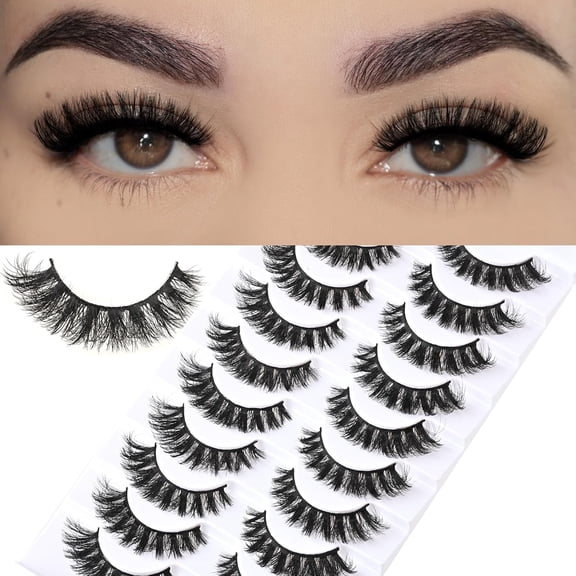 Manga Lashes Spiky Anime Eyelashes 10 Pairs Cosplay False Wispy Lash Strips Doll Eye Spike Wet Fake Eyelash 16mm Manhwa Cluster Lashes Natural Thick Korean Japanese Style Individual Lash