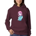 thumbnail image 1 of Manga Schoolgirl Grinning Hoodie Women -Image by Shutterstock, Female x-Large, 1 of 4