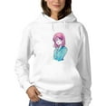 thumbnail image 1 of Manga Schoolgirl Grinning Hoodie Women -Image by Shutterstock, Female x-Large, 1 of 4