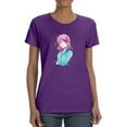 thumbnail image 1 of Manga Schoolgirl Grinning T-Shirt Women -Image by Shutterstock, Female 4X-Large, 1 of 4