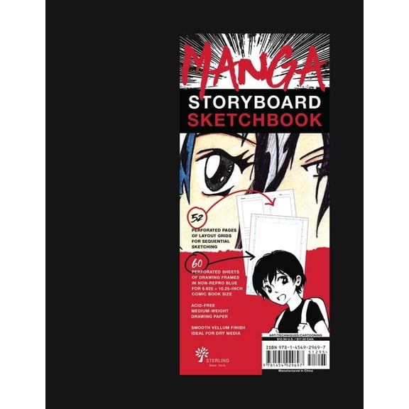 Manga Storyboard Sketchbook: A Comic Book Sketchbook with Storyboard Layout Grids, Acid-Free Medium-Weight Drawing Comic, (Hardcover)