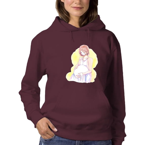 Manga Woman Calm Pregnant Hoodie Women -Image by Shutterstock, Female 5X-Large
