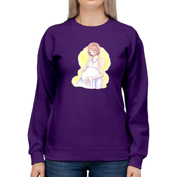 Manga Woman Calm Pregnant Sweatshirt Women -Image by Shutterstock, Female Large