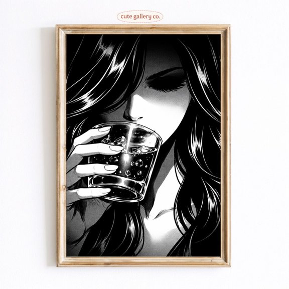 Manga Woman Japanese Illustration Wall Art Home Decor Unframed Paper Print