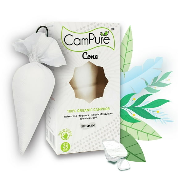 Mangalam Campure Camphor Cone (Bhimseni) Pack Of 4 - Room, Car And Air Freshener & Mosquito Repellent