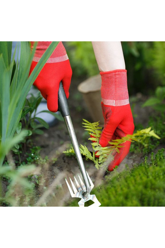 Manganese Steel Hand Weeder Tool - 5,6,11 Teeth Uprooting Weeding Tool, Manual Multifunctional Garden Weeder for Thistles, Dandelions, Crabgrass - Stainless Steel, 40X5/6/8.5CM Sizes