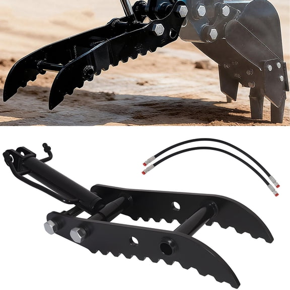 Manganese Steel Hydraulic Thumb Clip for Mini Excavators, Fit Most of Up to 3 Tons Hydraulic Thumb Clip, Mini Excavator Hydraulic Thumb, Small Digger Attachments for Mini Excavators
