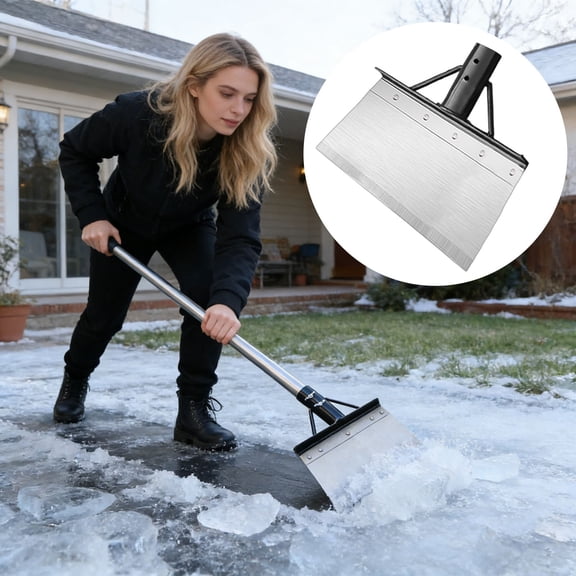 Manganese Steel Snow Shovel with Handle | Heavy Duty Ice Chopper Tools for Winter Driveway Sidewalk Snow Removal | 1 Pack | High Hardness & Wear Resistance
