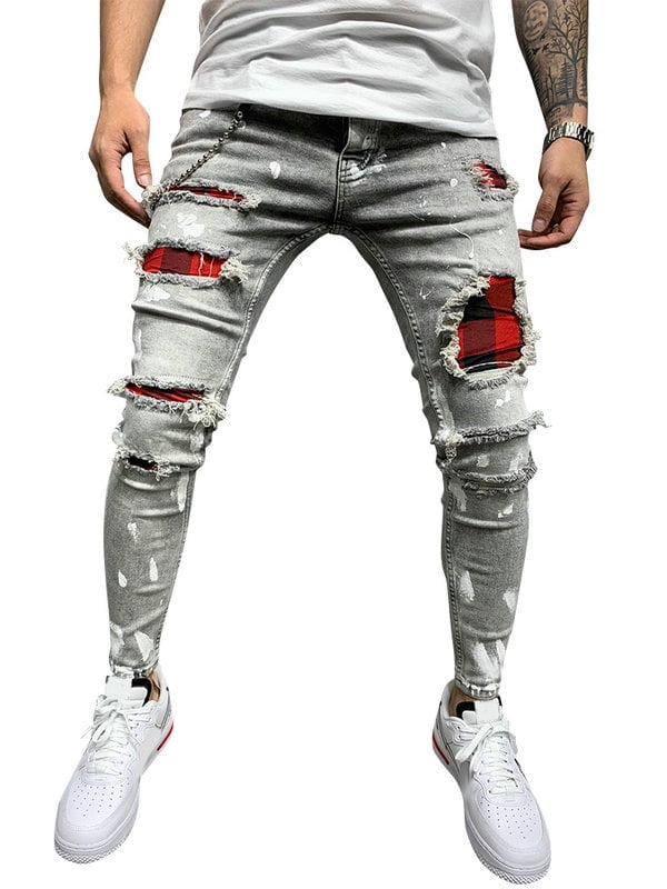 European and American Men's Jeans Embroidery Beauty Badge Stitching  Straight Slim Jeans Men's Jeans All-Match Type A 34 : Amazon.com.au:  Clothing, Shoes & Accessories