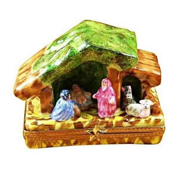 Manger Nativity Box for Christmas Joy Limoges Box Porcelain Figurine