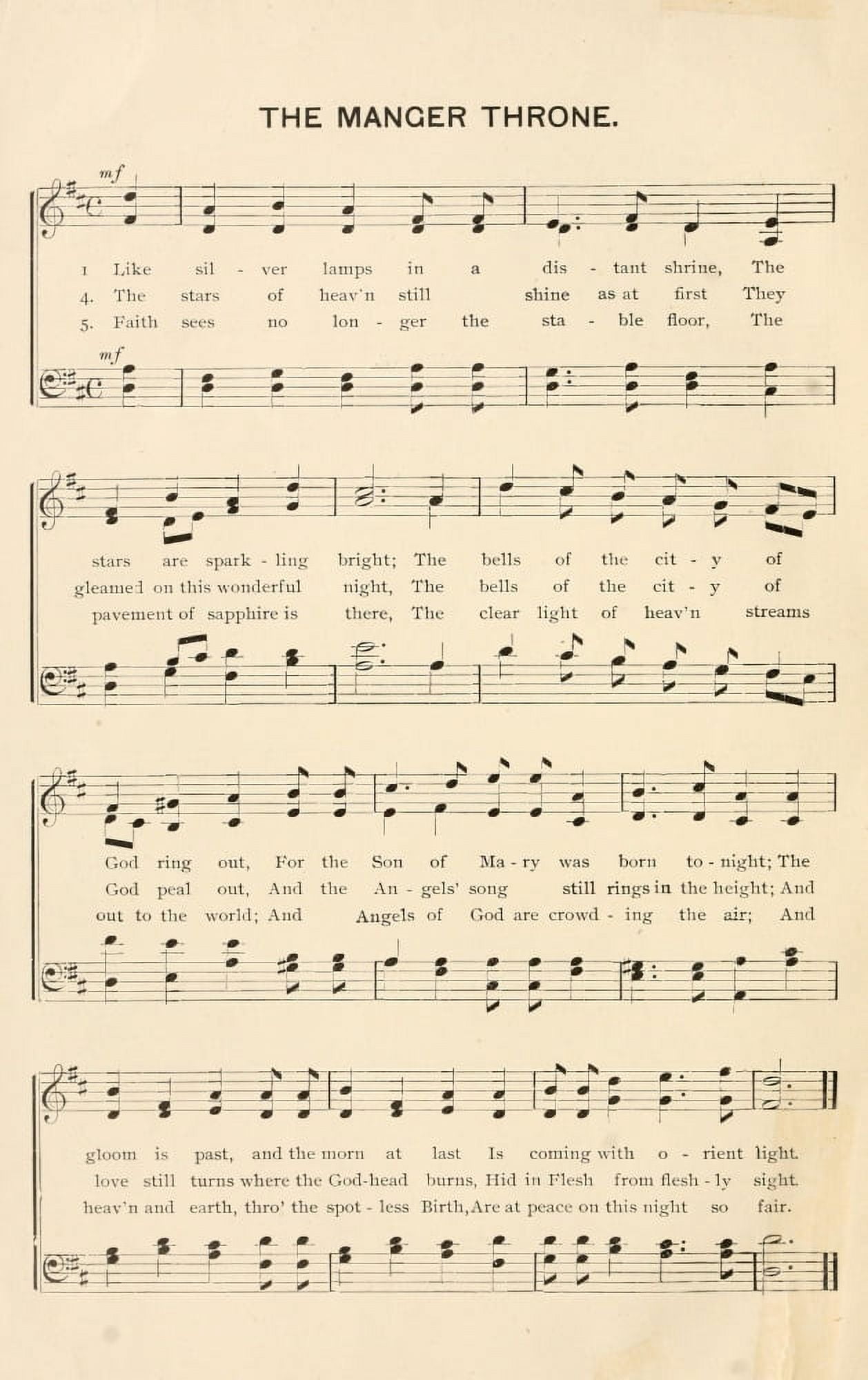 Manger Throne 1 Christmas Carols Ancient & Modern 1897 Canvas Art -  (24 x 36)