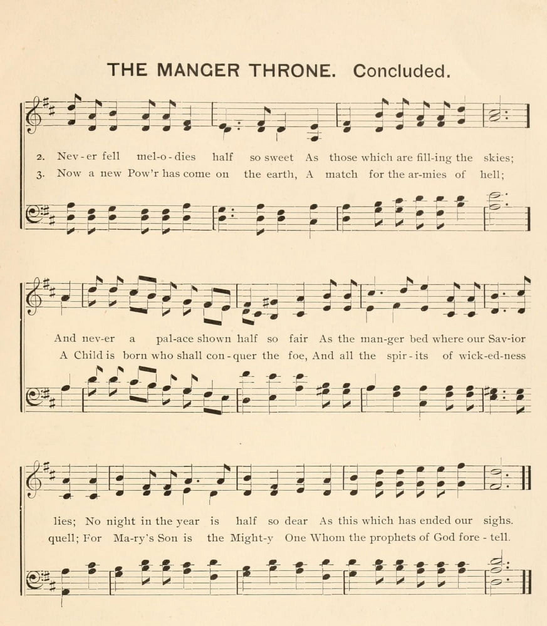 Manger Throne 2 Christmas Carols Ancient & Modern 1897 Canvas Art - (24 x 36)