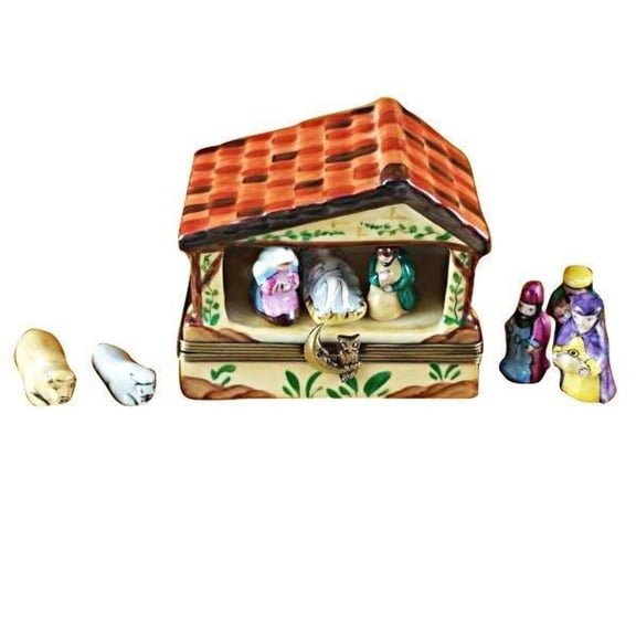 Manger Scene for Christmas Celebration Limoges Box Porcelain Figurine