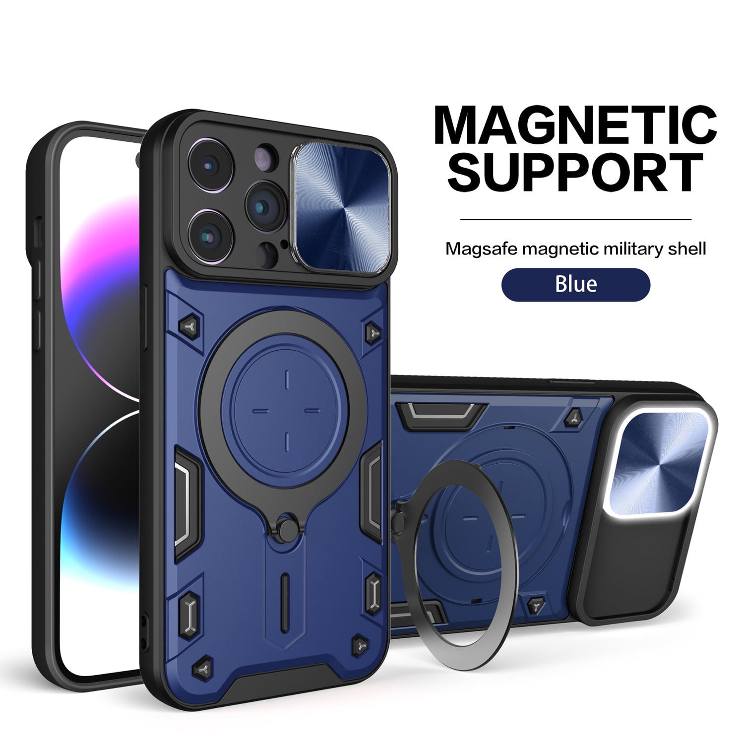 Mangetic Case for Apple iPhone 11 Pro Max, Ring Holder Kickstand ...