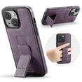 thumbnail image 1 of Mangetic Case for Apple iPhone 13, Foldable Kickstand Slim Fit Back Cover Compatible with Car Mount Drop Protective Shockproof Phone Case for iPhone 13, Purple, 1 of 6
