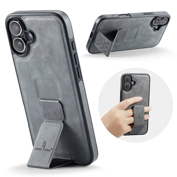 Mangetic Case for Apple iPhone 16 Plus, Foldable Kickstand Slim Fit Back Cover Compatible with Car Mount Drop Protective Shockproof Phone Case for iPhone 16 Plus, Gray