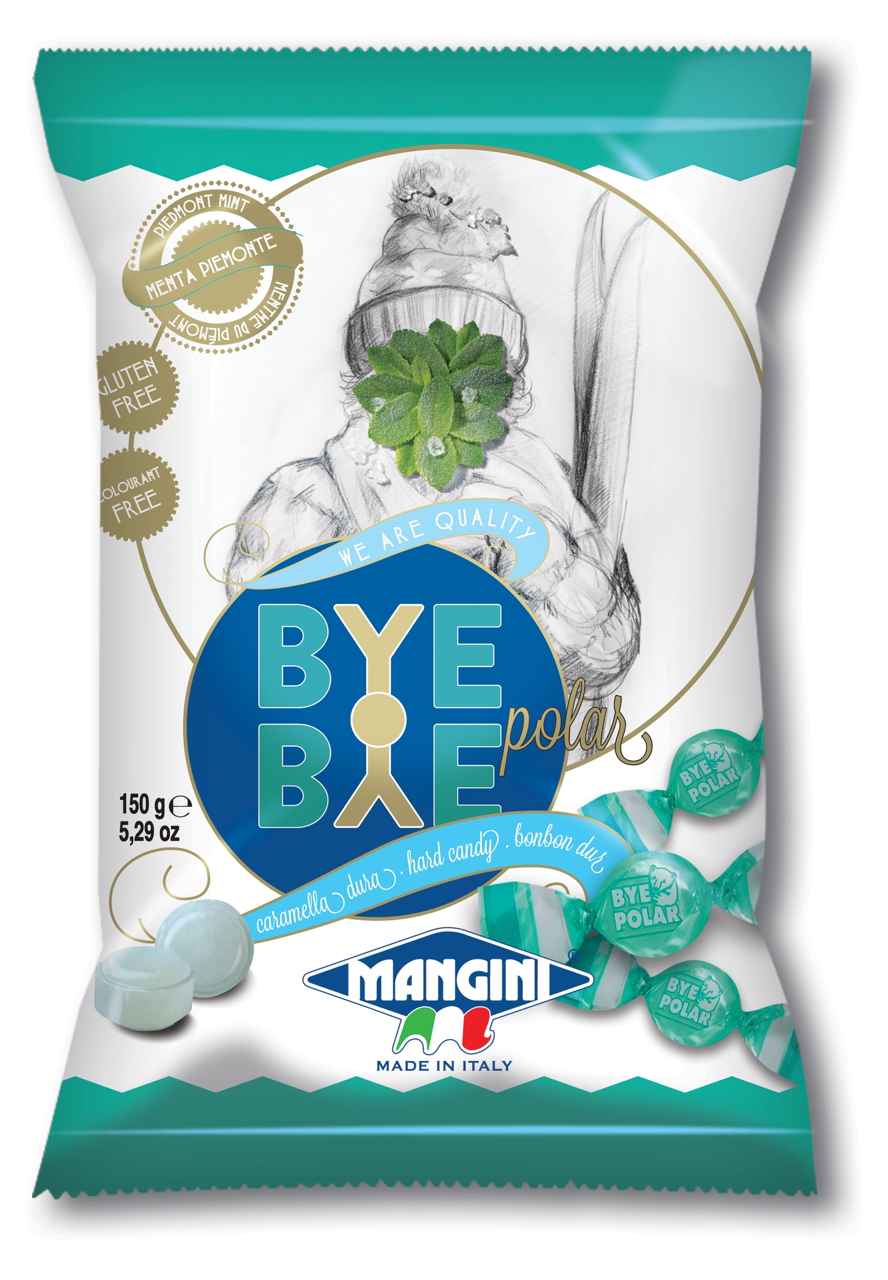 Mangini, Bye Polar  Mini Mint Candy 150g Bags (6 pcs)