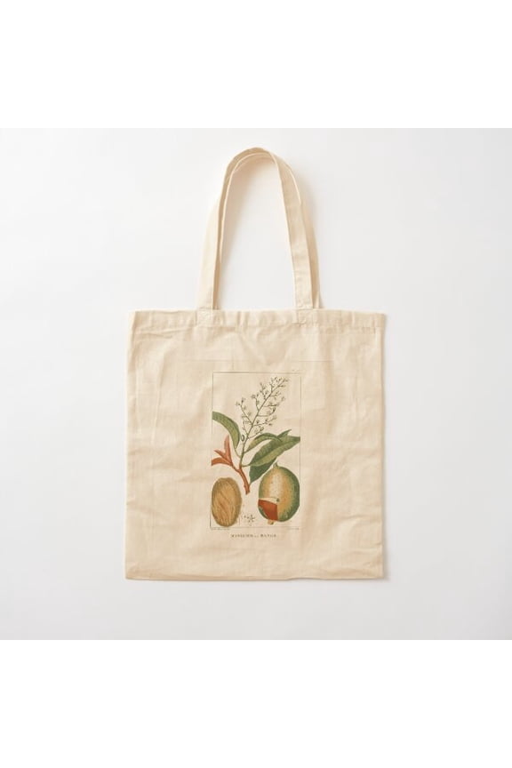 Mango Botanical Art Canvas Tote Bags, Reusable Shopping Bag