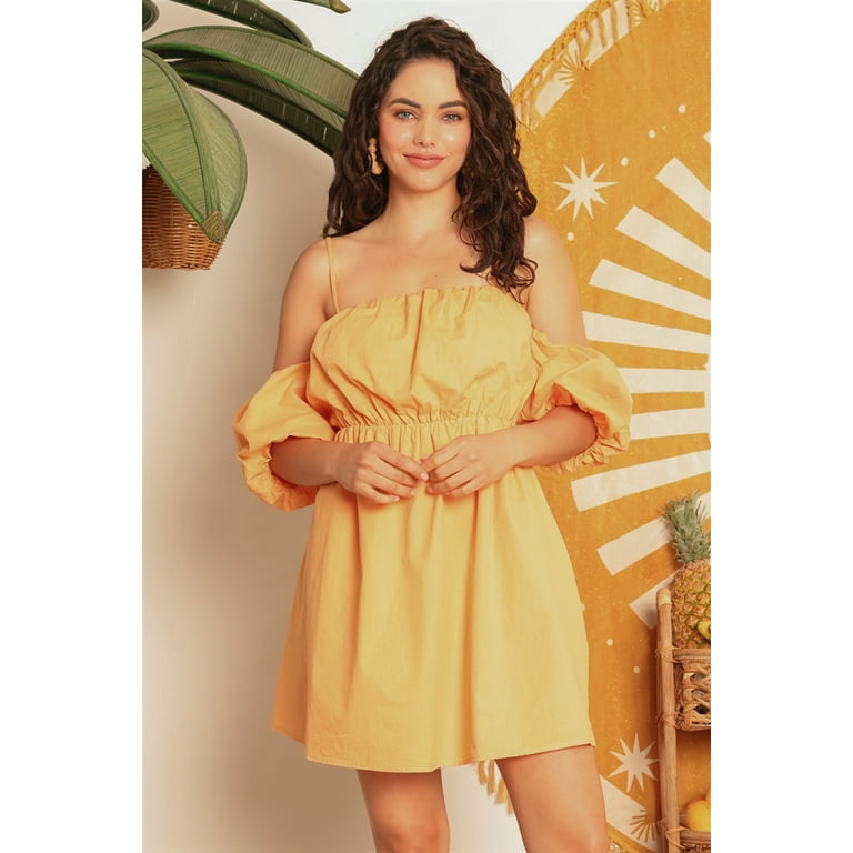 Cold shoulder cotton dress hot sale