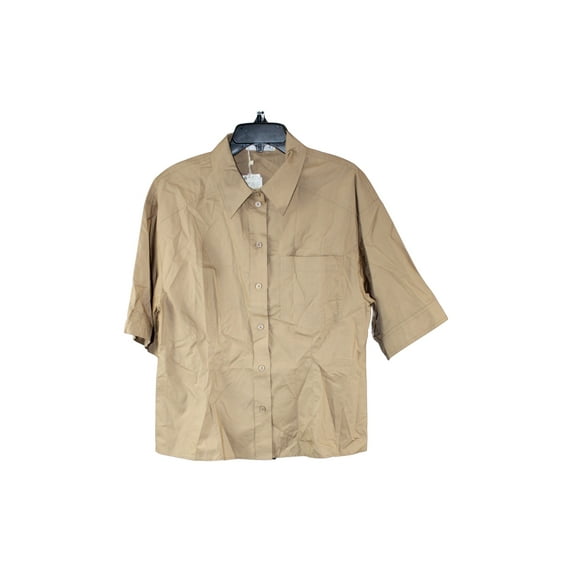 Mango Flared Sleeve Cotton T-Shirt, sand, Size 10