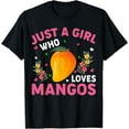 thumbnail image 1 of Mango Fruit Lover Just A Girl Who Loves Mangos T-ShirtPure cotton short-sleeved shirts for both men and women, 1 of 6