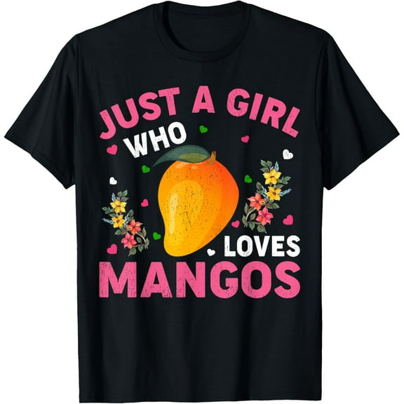 Mango Fruit Lover Just A Girl Who Loves Mangos T-ShirtPure cotton short-sleeved shirts for both men and women