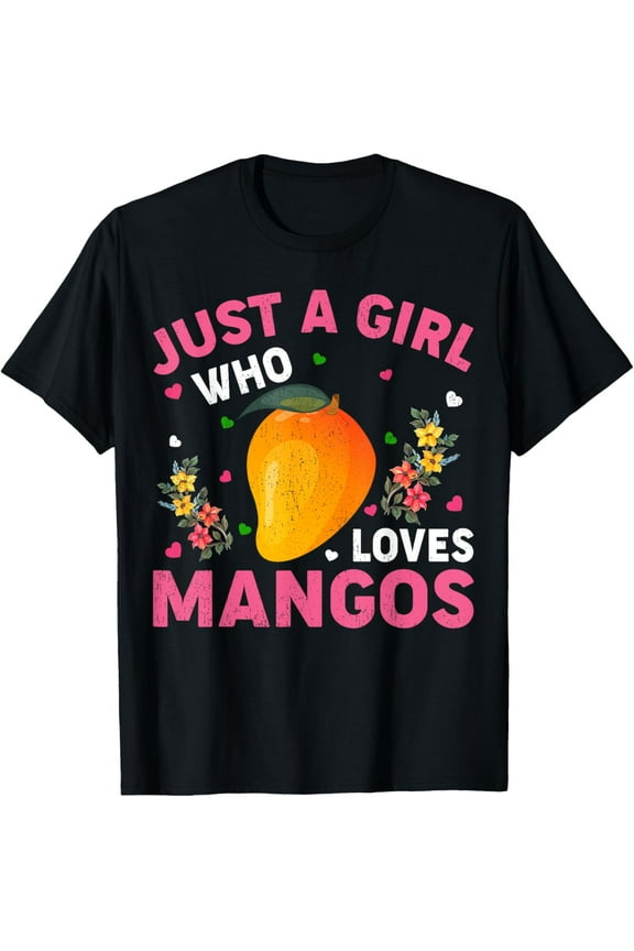 Mango Fruit Lover Just A Girl Who Loves Mangos T-ShirtPure cotton short-sleeved shirts for both men and women