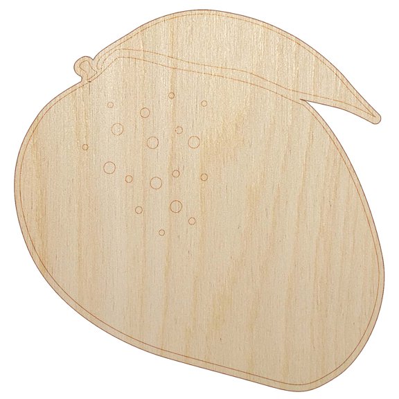 Mango Fruit Solid Wood Shape Unfinished Piece Cutout Craft DIY Projects - 4.70 Inch Size - 1/8 Inch Thick